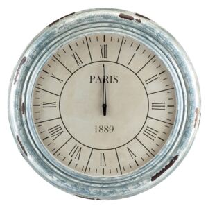Vintage veľké nástenné drevené hodiny "Paris 1889" dizajnovej značky ALURO, 60x4x60