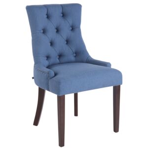 Jedálenská stolička Aberdeen látka, drevené nohy antik tmavé Farba Modrá