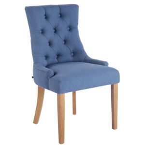Jedálenská stolička Aberdeen ~ látka, drevené nohy antik svetlé Farba Modrá