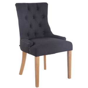 Jedálenská stolička Aberdeen ~ látka, drevené nohy antik svetlé Farba Čierna