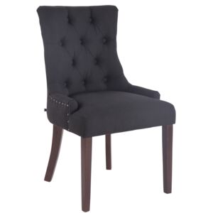 Jedálenská stolička Aberdeen látka, drevené nohy antik tmavé Farba Čierna