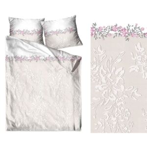 Bavlnené posteľné obliečky v béžovo bielej kombinácii Béžová