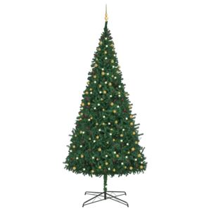 Umelý vianočný stromček s LED a súpravou gulí zelený 400 cm