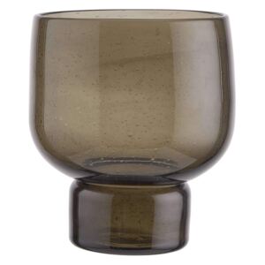 NORA Váza sklenená 20 cm - tmavo šedá