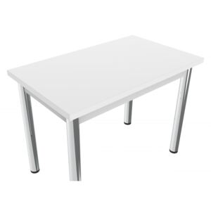 Jedálenský stôl 100 x 60 cm kovové nohy - 2 varianty dosiek Alaska bílá
