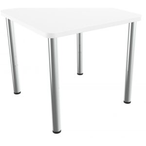 Lacný štvorcový jedálenský stôl 80 x 80 cm rovné nohy Alaska bílá
