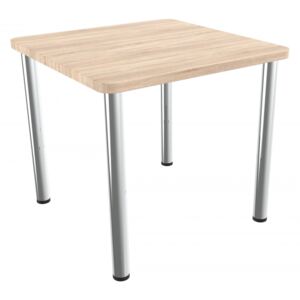 Lacný štvorcový jedálenský stôl 80 x 80 cm rovné nohy Dub Sonoma