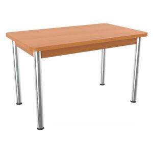 Jedálenský stôl s kovovými nohami 120 x 70 cm - Olše světlá