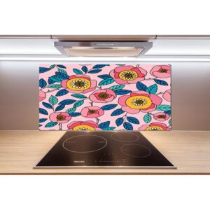Panel do kuchyne Ružové kvety pl-pksh-100x50-f-101223430