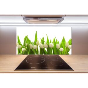 Panel do kuchyne Biele tulipány pl-pksh-100x50-f-40774643