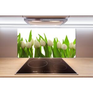 Panel do kuchyne Biele tulipány pl-pksh-100x50-f-40774671