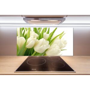 Panel do kuchyne Biele tulipány pl-pksh-100x50-f-49549577