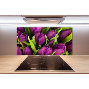 Panel do kuchyne Fialové tulipány pl-pksh-100x50-f-89975331