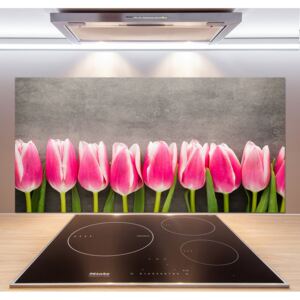 Panel do kuchyne Ružové tulipány pl-pksh-120x60-f-102142486