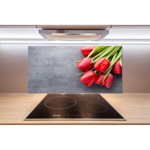 Panel do kuchyne Červené tulipány pl-pksh-100x50-f-99719823
