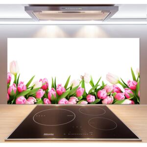Panel do kuchyne Ružové tulipány pl-pksh-120x60-f-138798865
