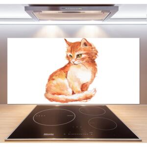 Sklenený panel do kuchynskej linky Červená mačka pl-pksh-120x60-f-120895228