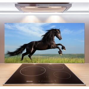 Panel do kuchyne Čierny kôň na lúke pl-pksh-120x60-f-26473191