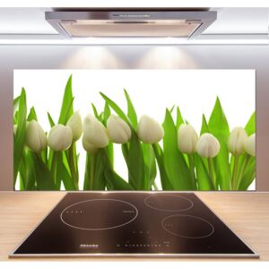 Panel do kuchyne Biele tulipány pl-pksh-120x60-f-40774671