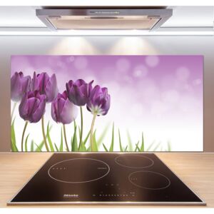 Panel do kuchyne Fialové tulipány pl-pksh-120x60-f-52340543