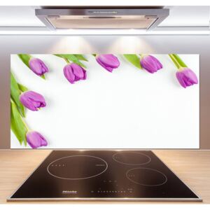 Panel do kuchyne Fialové tulipány pl-pksh-120x60-f-78573099