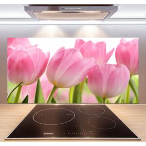 Panel do kuchyne Ružové tulipány pl-pksh-120x60-f-76775867
