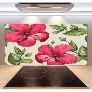 Panel do kuchyne Ružový hibiskus pl-pksh-120x60-f-74431005