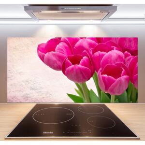 Panel do kuchyne Ružové tulipány pl-pksh-120x60-f-90952565