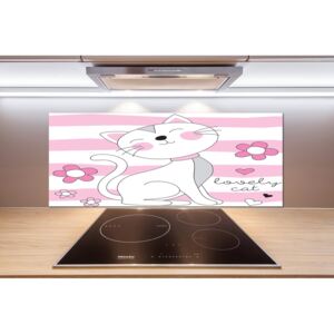 Sklenený panel do kuchynskej linky Biela mačka pl-pksh-125x50-f-108886696