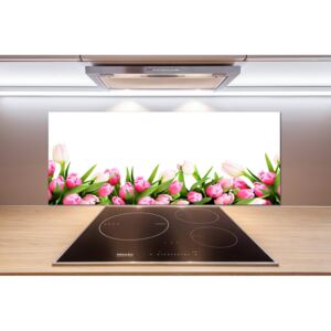 Panel do kuchyne Ružové tulipány pl-pksh-125x50-f-138798865
