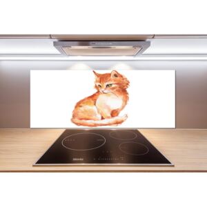 Sklenený panel do kuchynskej linky Červená mačka pl-pksh-125x50-f-120895228