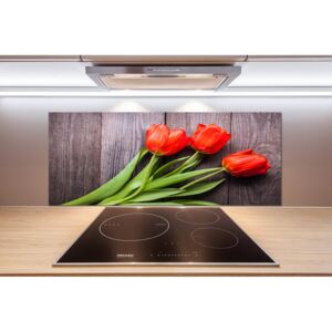 Panel do kuchyne Červené tulipány pl-pksh-125x50-f-137777387