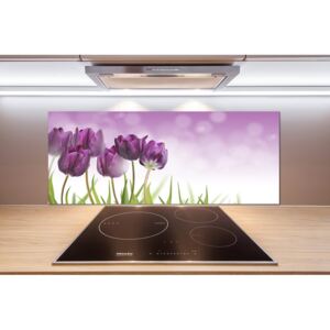 Panel do kuchyne Fialové tulipány pl-pksh-125x50-f-52340543