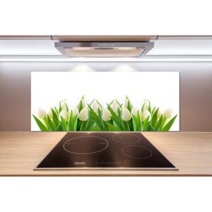 Panel do kuchyne Biele tulipány pl-pksh-125x50-f-30153186