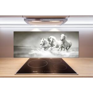 Dekoračný panel sklo Biele kone pl-pksh-125x50-f-44040199