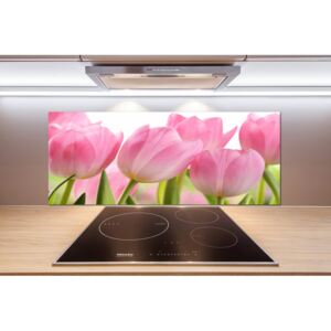 Panel do kuchyne Ružové tulipány pl-pksh-125x50-f-76775867
