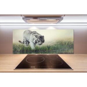 Dekoračný panel sklo Biely tiger pl-pksh-125x50-f-84071201