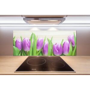 Panel do kuchyne Fialové tulipány pl-pksh-125x50-f-78755149