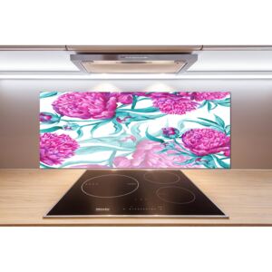 Panel do kuchyne Ružové pivónie pl-pksh-125x50-f-86561203