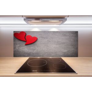 Panel do kuchyne Červená srdce pl-pksh-125x50-f-90748629