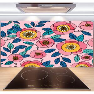 Panel do kuchyne Ružové kvety pl-pksh-140x70-f-101223430