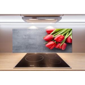 Panel do kuchyne Červené tulipány pl-pksh-125x50-f-99719823