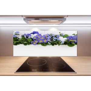 Panel do kuchyne Modré kvety pl-pksh-125x50-f-99973378