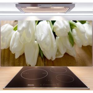 Panel do kuchyne Biele tulipány pl-pksh-140x70-f-104686883