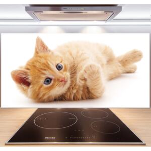 Sklenený panel do kuchynskej linky Červená mačka pl-pksh-140x70-f-126034635