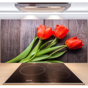 Panel do kuchyne Červené tulipány pl-pksh-140x70-f-137777387