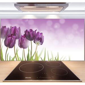 Panel do kuchyne Fialové tulipány pl-pksh-140x70-f-52340543