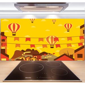 Panel do kuchyne Balóny nad mestom pl-pksh-140x70-f-54646411