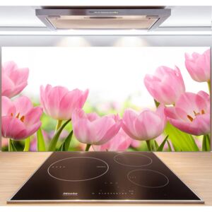 Panel do kuchyne Ružové tulipány pl-pksh-140x70-f-76412458