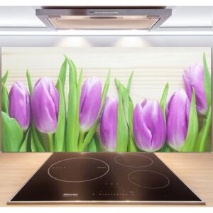 Panel do kuchyne Fialové tulipány pl-pksh-140x70-f-78755149